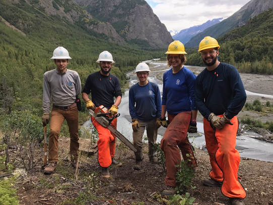 Volunteer trail crew maintaining the Iditarod National Historic Trail